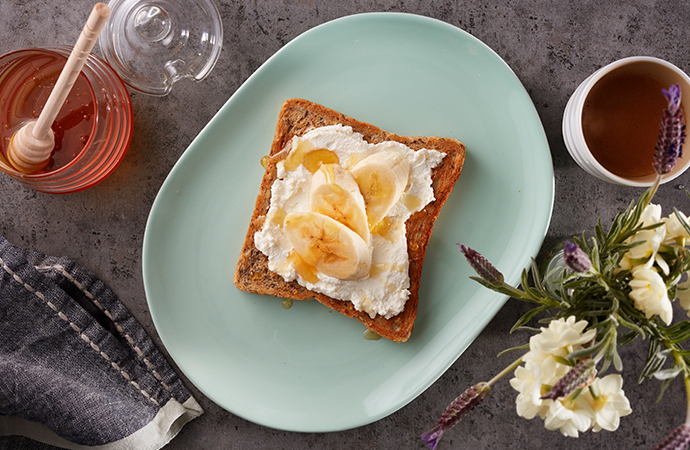 Ricotta Banana and Honey on Toast